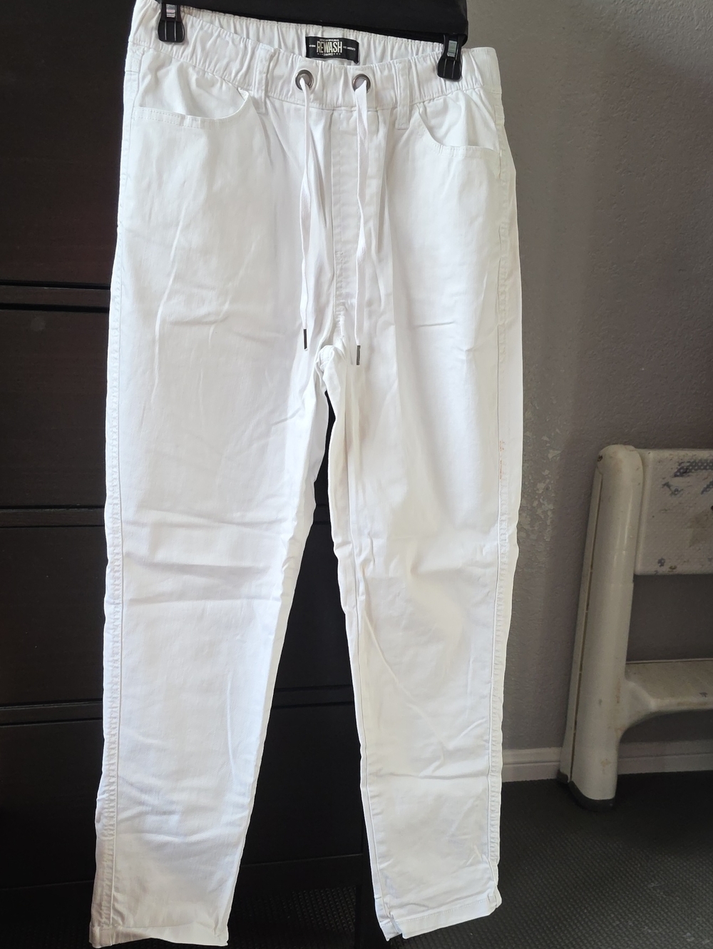 Refresh White Drawstring Joggers for Women